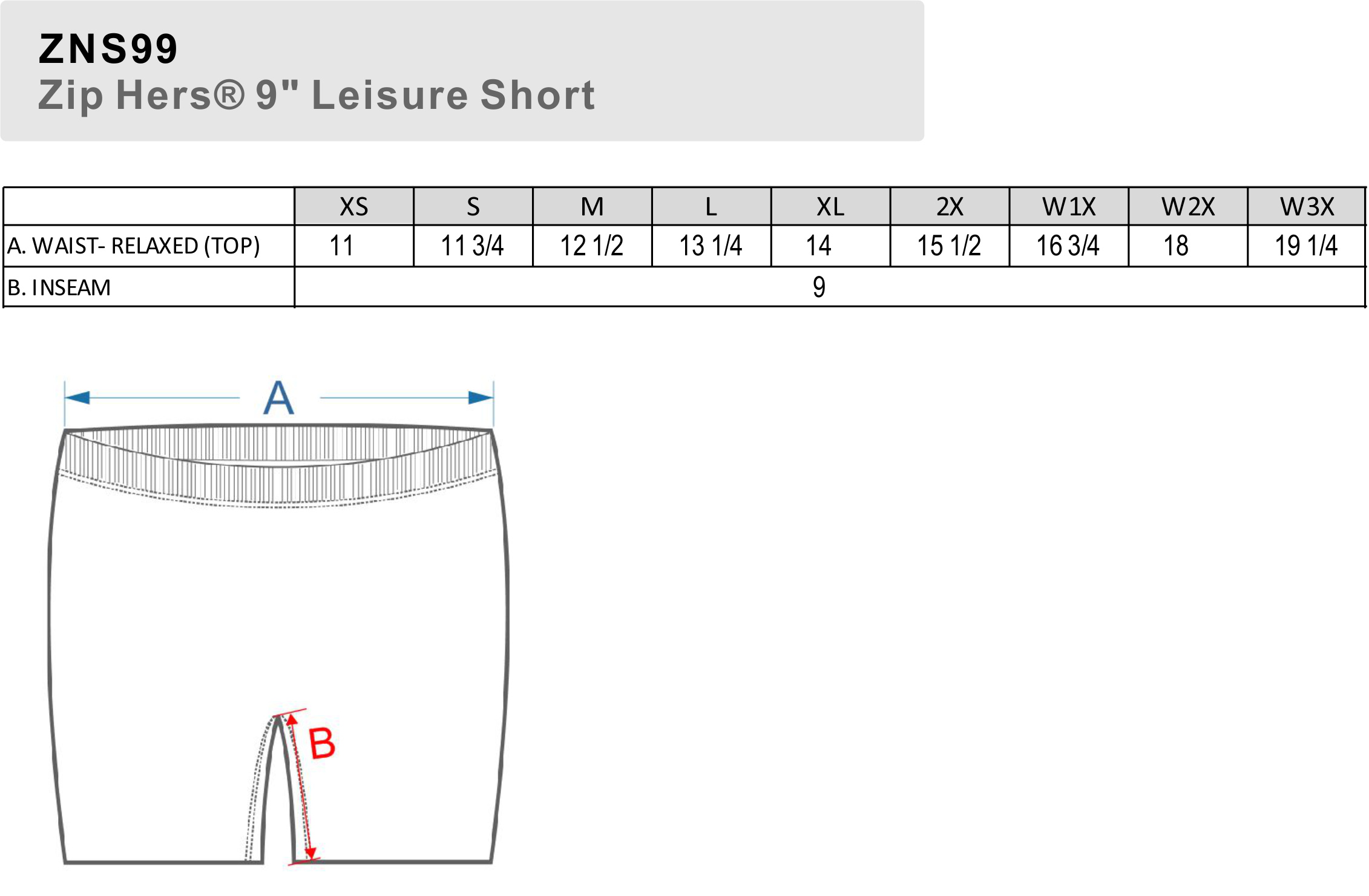 BAW Size Chart