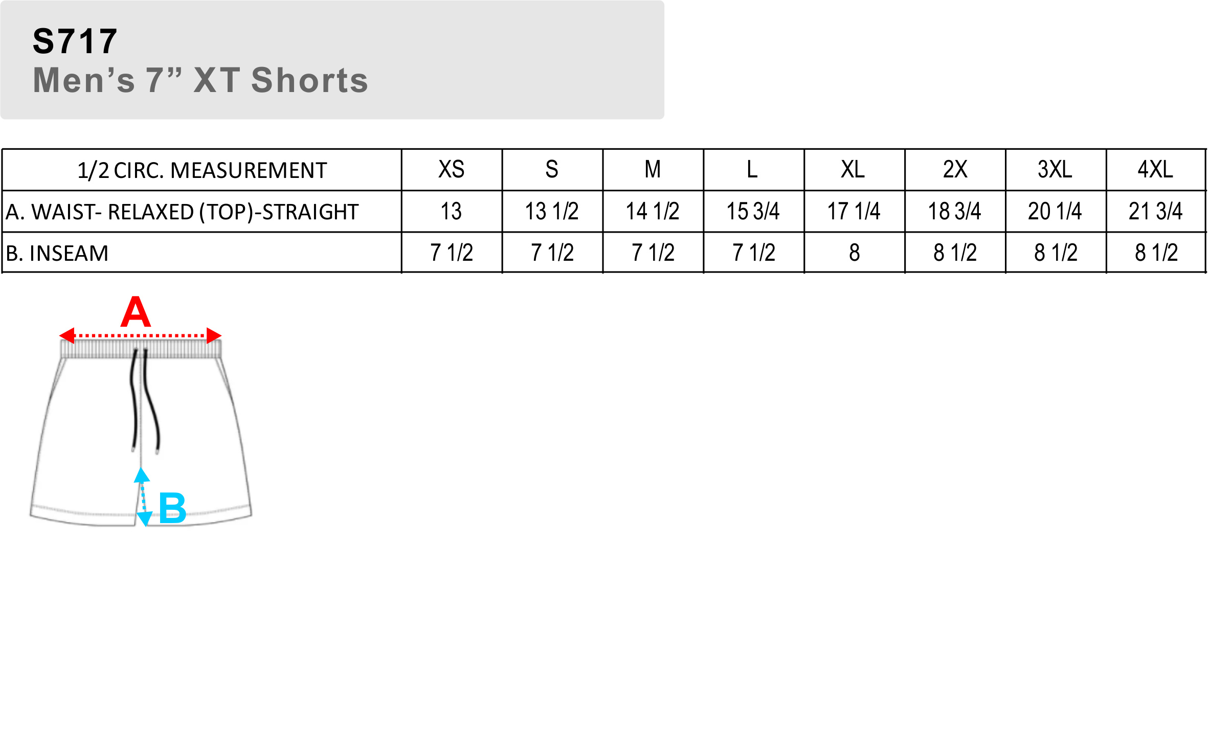 BAW Size Chart